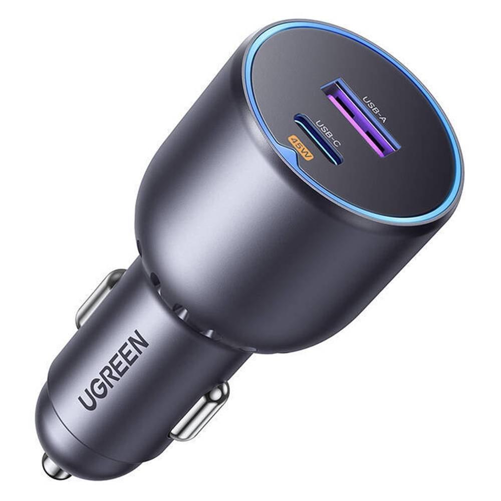 

Ugreen fast car charger a + c dual port , 63w, ec701- grey