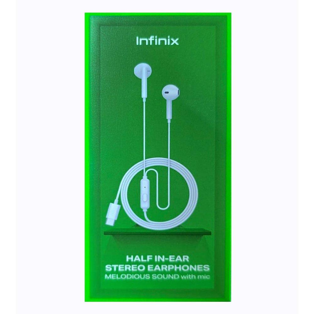 

Infinix earphones with usb-c connector, foc – white