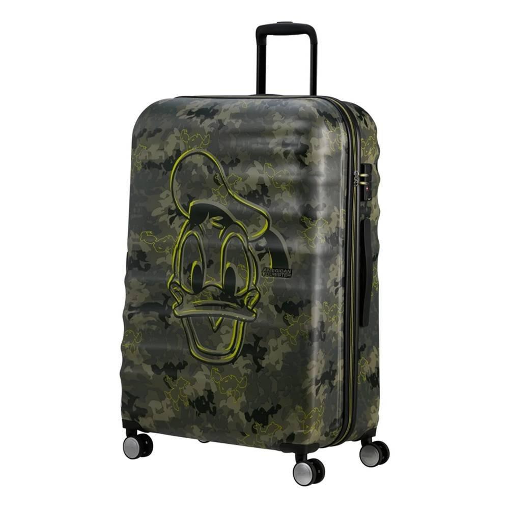 

American tourister wavebreaker disney donald duck camo trolley bag, 77cm - green