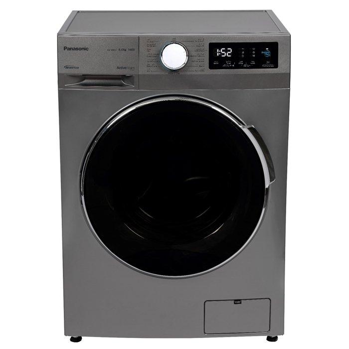 

Panasonic front load washing machine, 8kg, 1400 rpm, na-16mg1lkw - dark silver