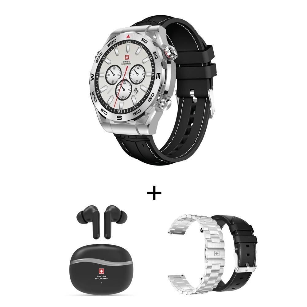 

Swiss military dom3 smart watch, 1. 43" amoled screen​ with victor4 tws + 2 straps...