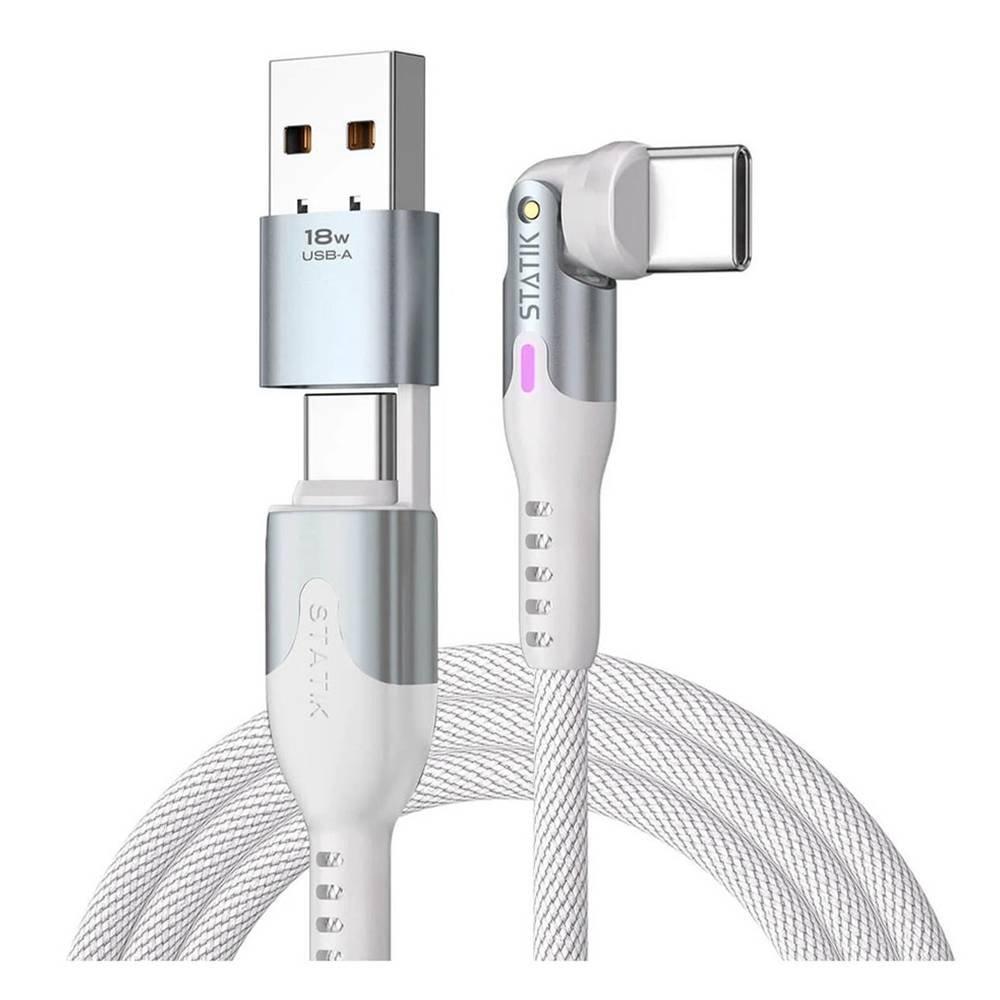 

Statik powerpivot pro 100w usb-c to usb-c nylon braided cable, 3m, pup-0455 - white