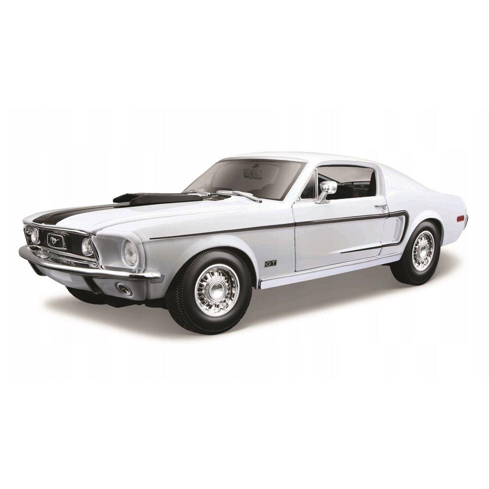 

Maisto 1:18 scale 1968 ford mustang gt cobra kids toy, 31167wt - white