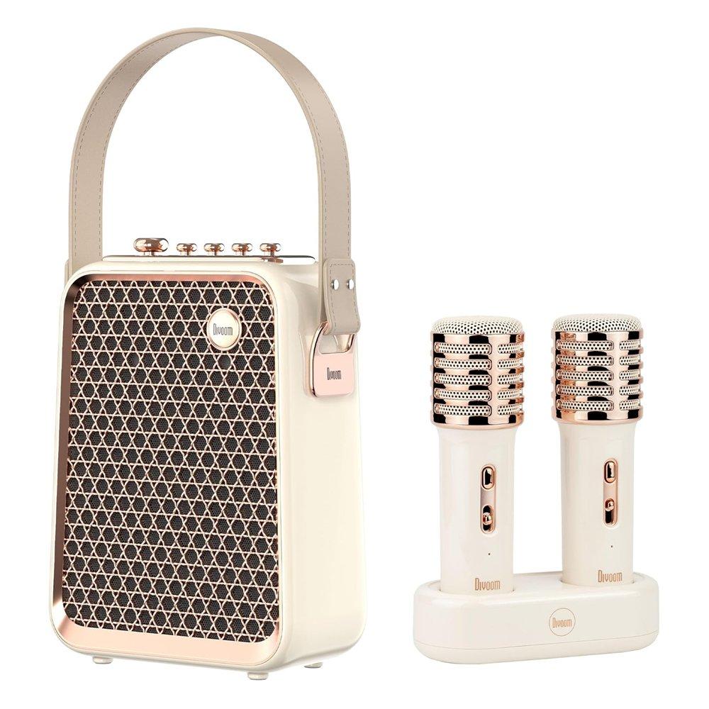 

Divoom songbird karaoke wireless speaker with microphones, 90100058219 – white