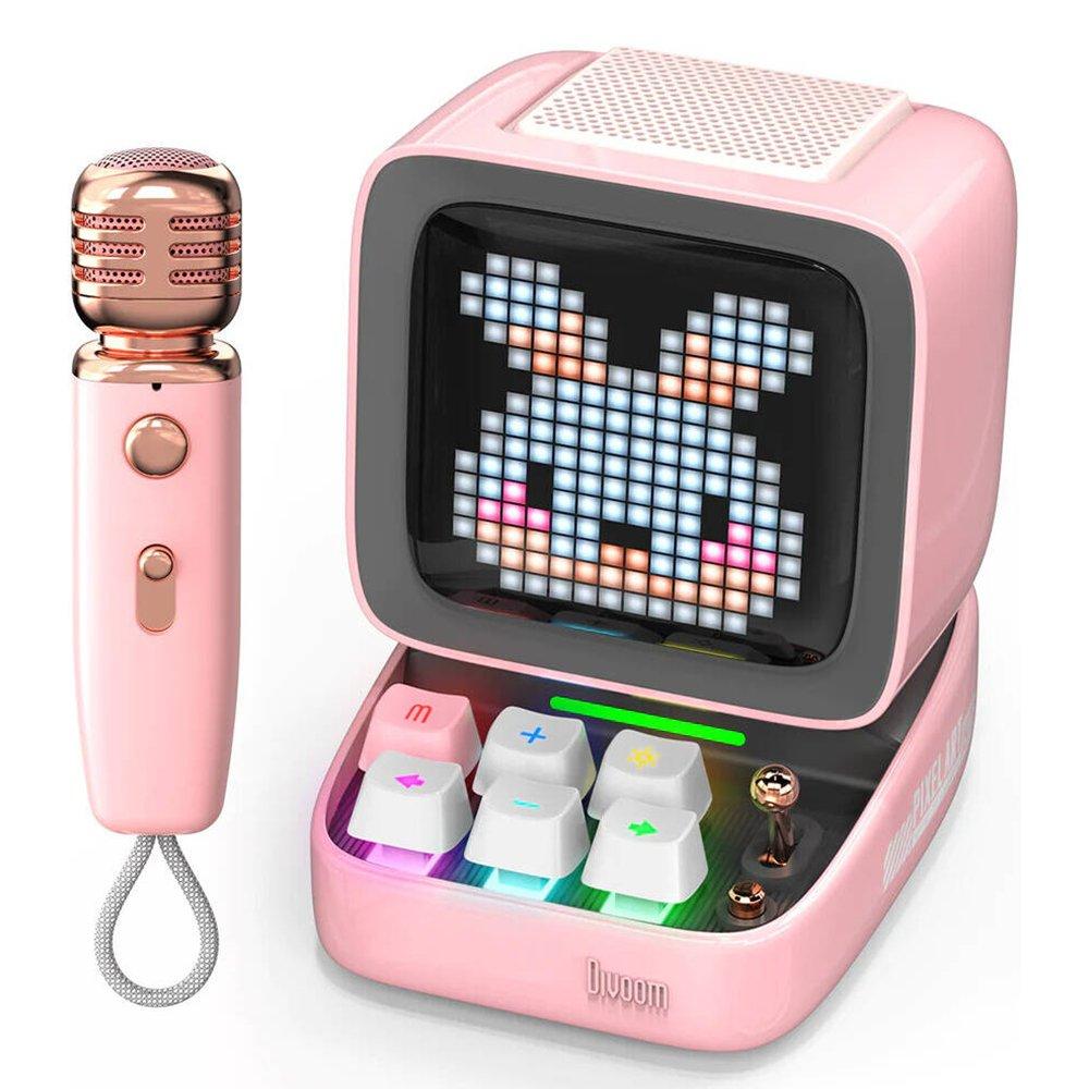 

Divoom ditoo-mic mini karaoke wireless speaker, 90100058201 – pink