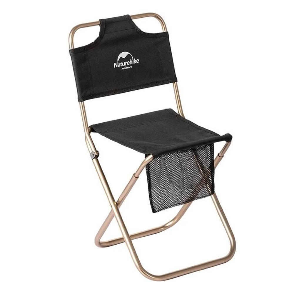 

Naturehike foldable stools with backrest - black