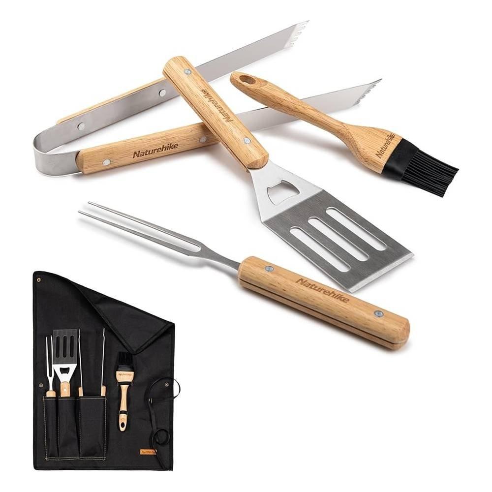 

Naturehike four-piece barbecue tool set - wood \ stainless steel