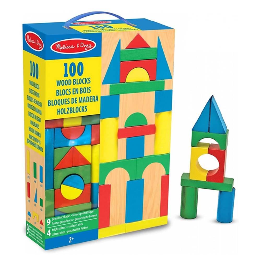 

Melissa & doug set of 100 wooden building blocks, 10481 - multicolor