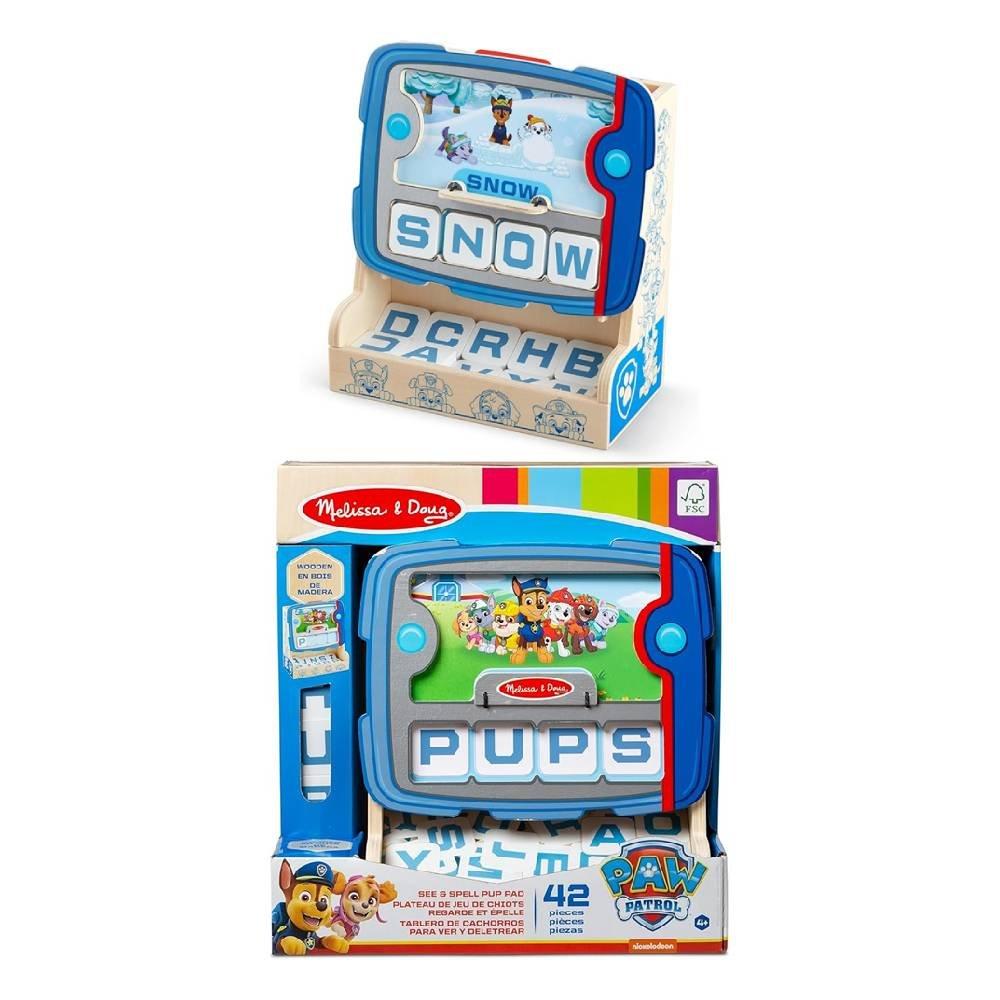 

Melissa & doug paw patrol wooden see & spell pup pad game, 33325 - wood & blue