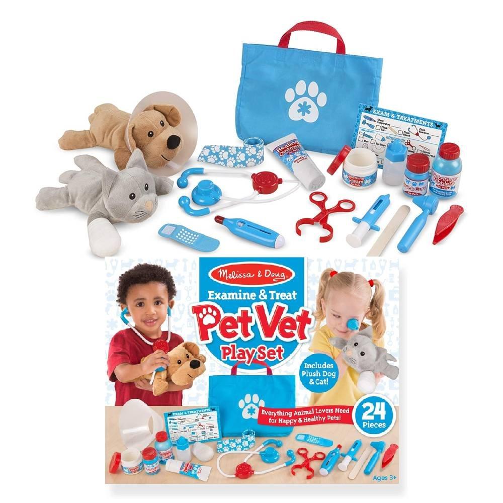 

Melissa & doug examine and pet vet play set game, 8520m&d - blue & white