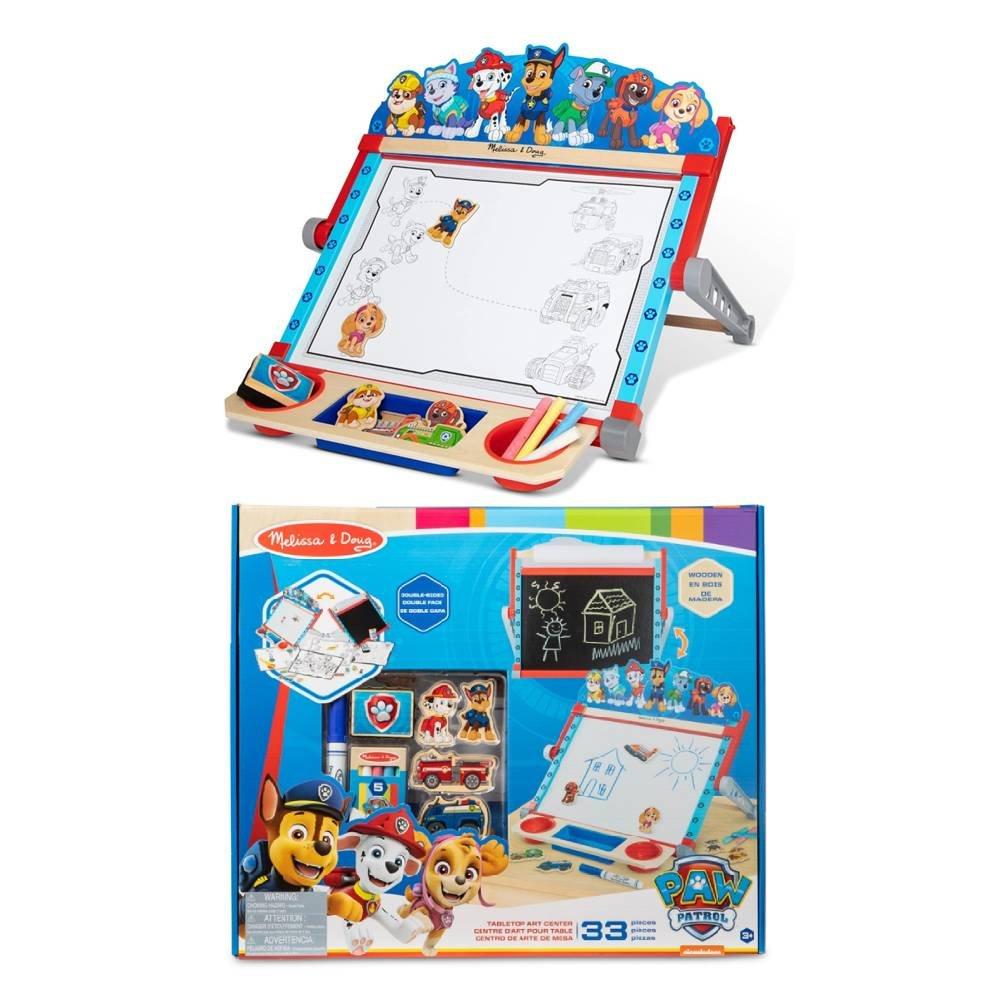 

Melissa & doug paw patrol wooden double-sided tabletop art center easel, 33274