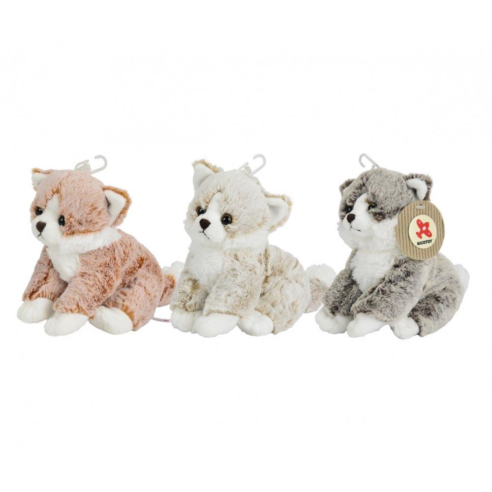 

Nicotoy plush cat 25cm, 3-assorted - beige, ecru and grey