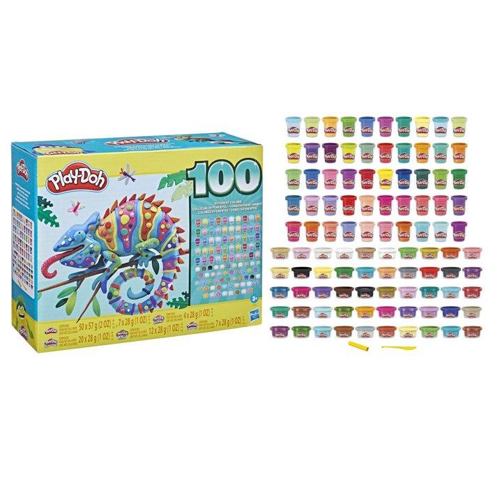 

Play-doh wow 100 compound variety pack, 100 jars - multicolored