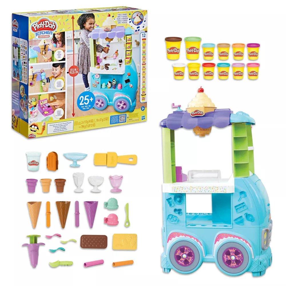 

Play-doh kitchen creations ultimate ice cream toy truck playset, f1039 - multicolored