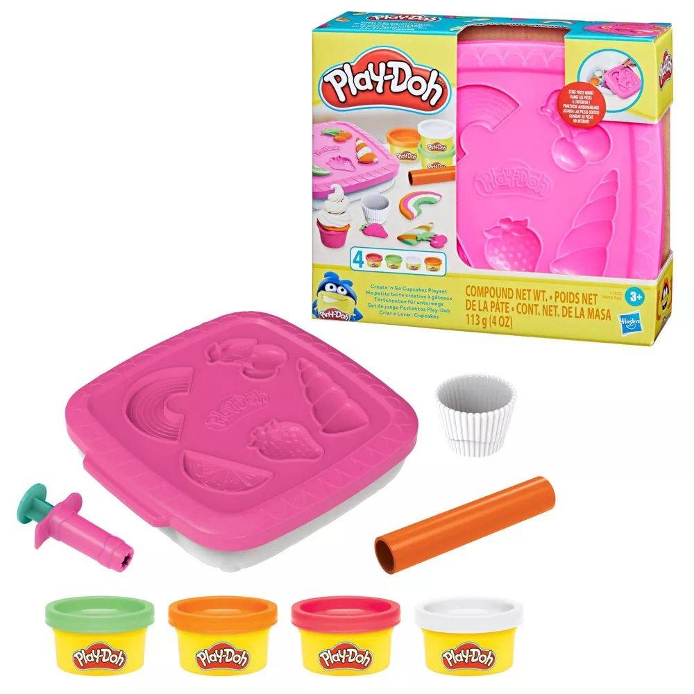 

Play-doh create 'n go cupcakes playset, f6914/f7527 - pink