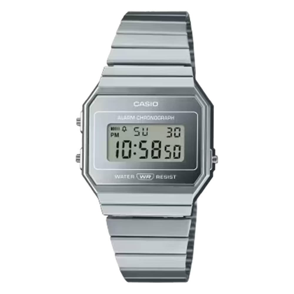

Casio men's watch, digital, 37mm, stainless steel strap, , a700wev-7adf - silver