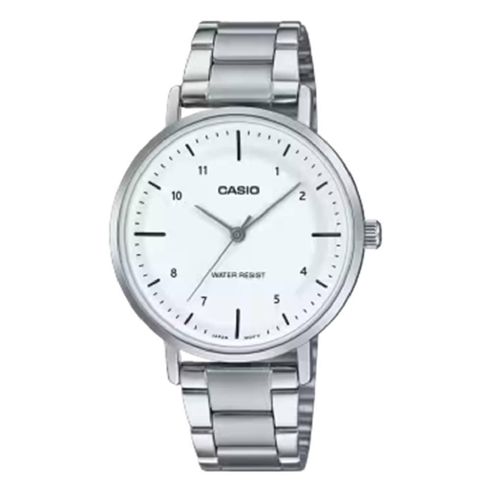 

Casio ladies watch, analog, 40mm, stainless steel strap, ltp-vt03d-7bdf - silver