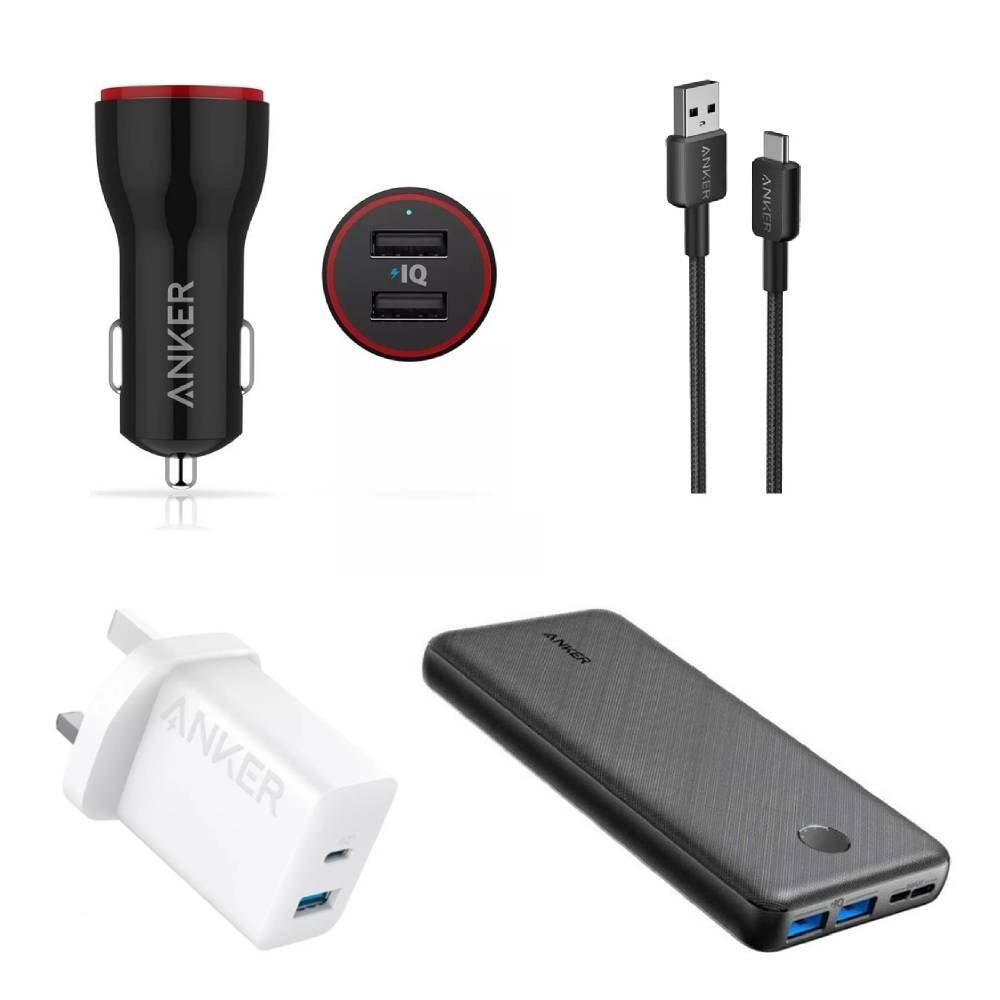

Anker powercore + select charger + powerdrive 2 + cable, bundle, f25bun02 - black &...