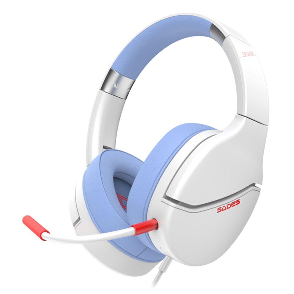 

Sades spower sa-725 wired gaming headset – white