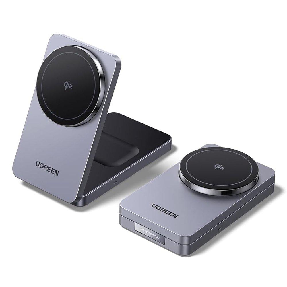 

Ugreen magflow 2 in 1 20w magnetic wireless charger, w706 – grey
