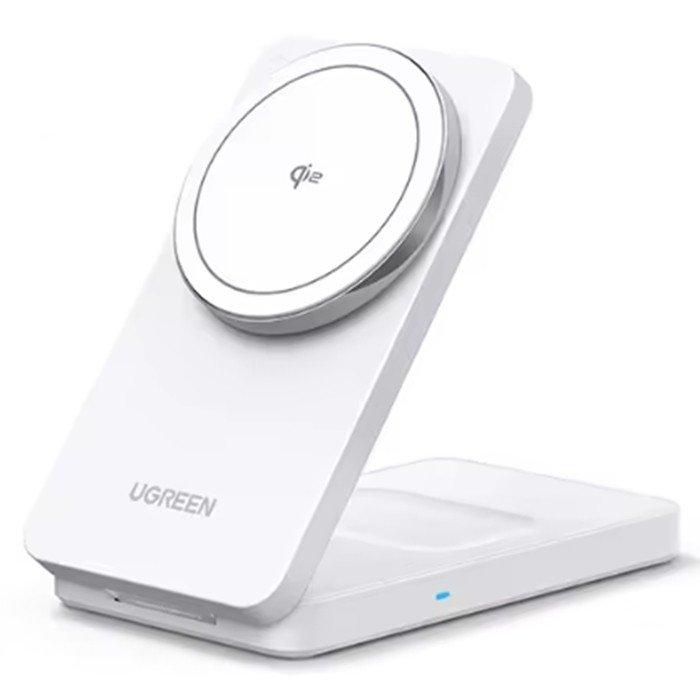 

Ugreen magflow 2 in 1 20w magnetic wireless charger, w706 – white