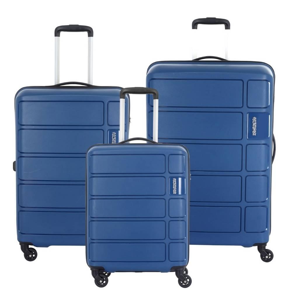 

American tourister tracker hard set of 3 luggage, 56cm 68cm 78cm, sa7x41104– navy blue