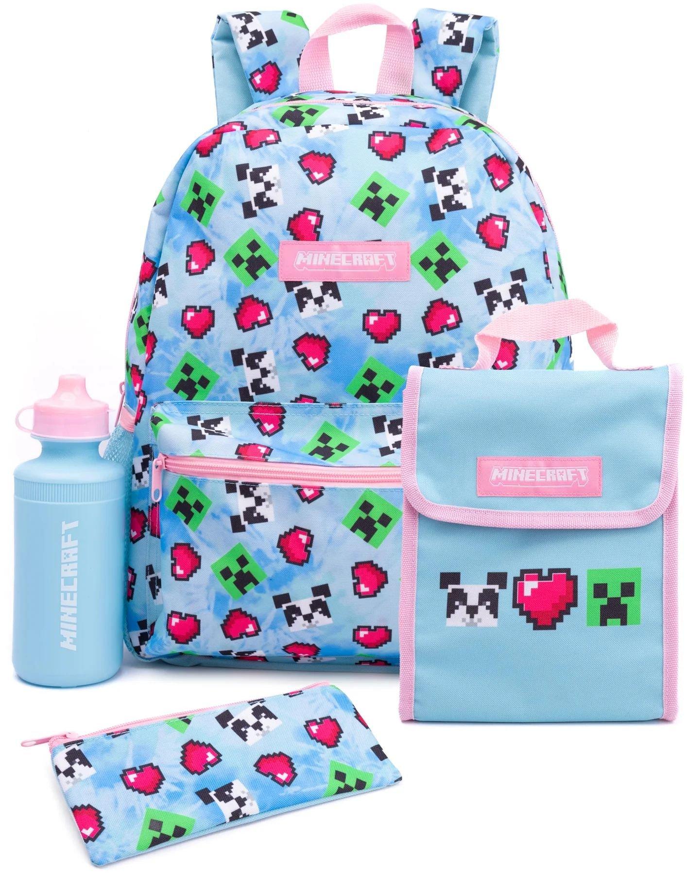 

Vanilla underground minecraft girls 4 piece lunch bag backpack set, a54633- multicolored