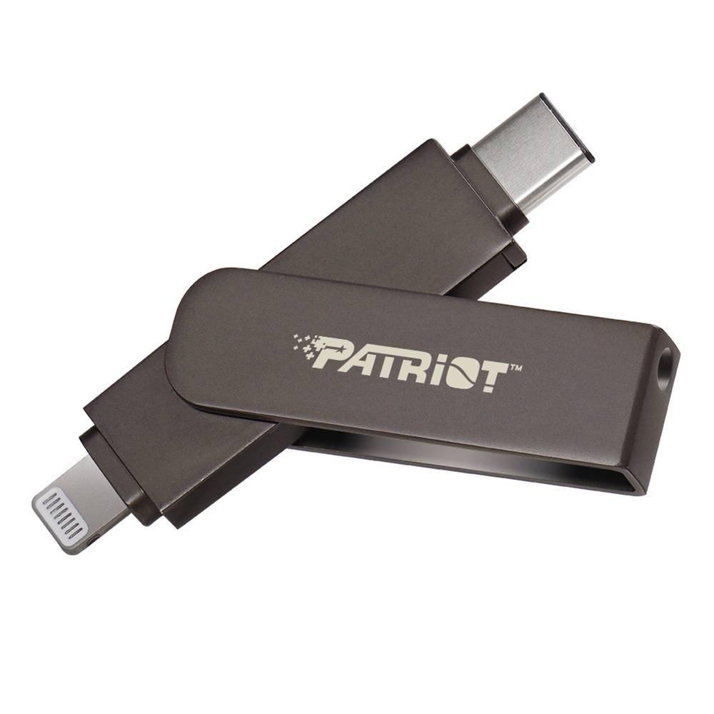 

Patriot iluxe stick type -c and lightning flash drive, 256gb, pi256gskm30cl- gray