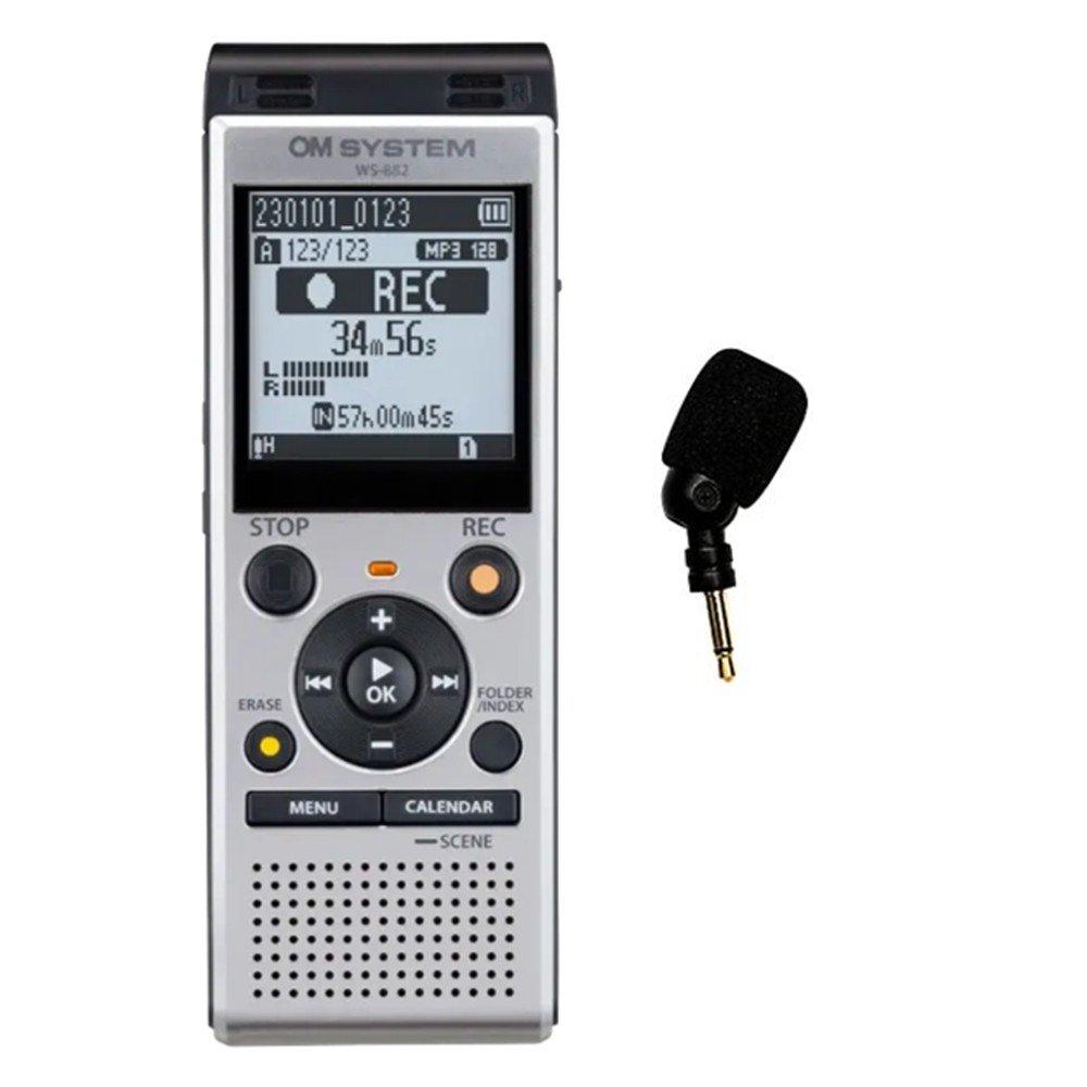 

Olympus om system digital voice recorder with microphone, ws-882+me52 – silver