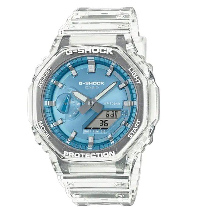 

Casio g-shock transparant men's watch, analog/digital, 49mm, resin strap, ga-2100bm-7a2...