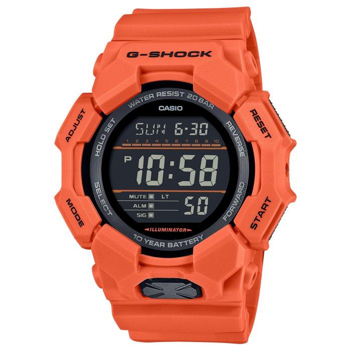 

Casio g-shock gd-010 series men's watch, digital, 54mm, resin strap, gd-010-4dr - orange