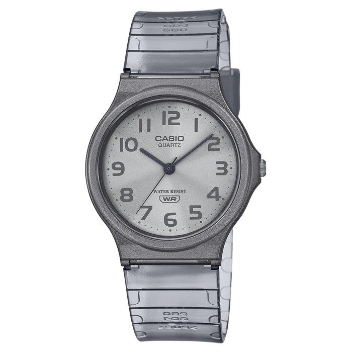 

Casio mq-24 women's watch, analog, 39mm, resin strap, mq-24s-8bdf - gray transparent