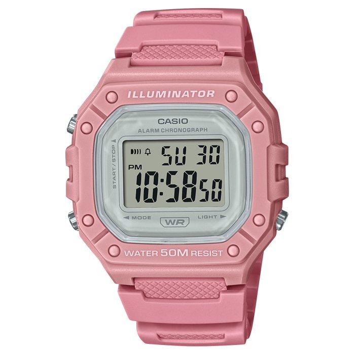 

Casio women's watch, digital, 44mm, resin strap, w-218hc-4avdf - pink