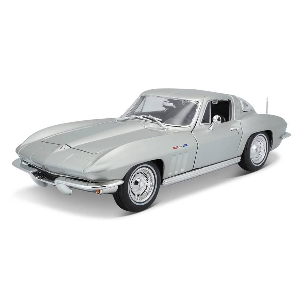 

Maisto 1:18 scale 1965 chevrolet corvette car, 31640sl- silver