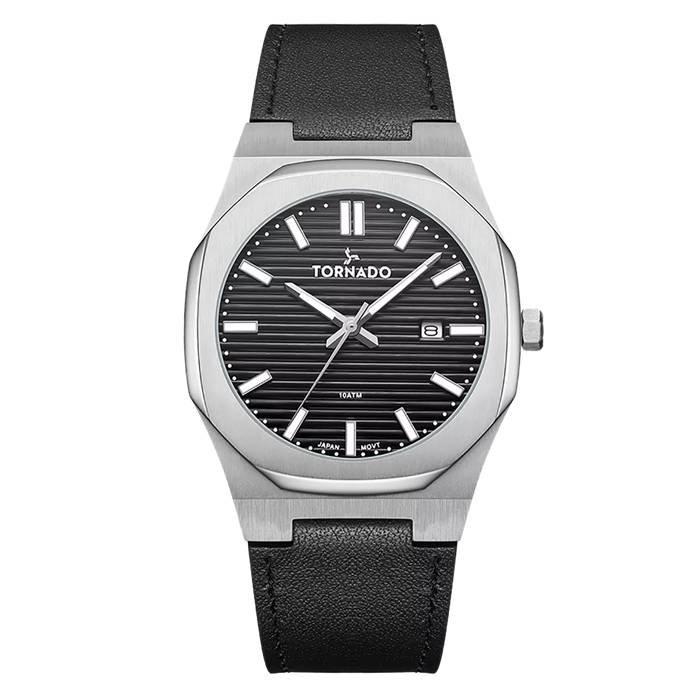 

Tornado watch for men, analog , 40mm, leather strap, t22002-slbb - black