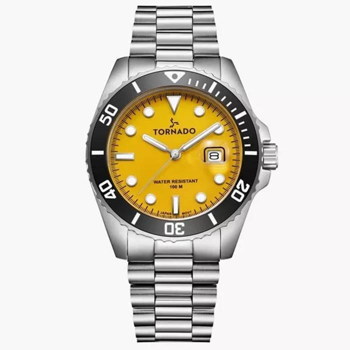 

Tornado watch for men, analog , 42mm, stainless steel strap, t22001-sbsyb - silver