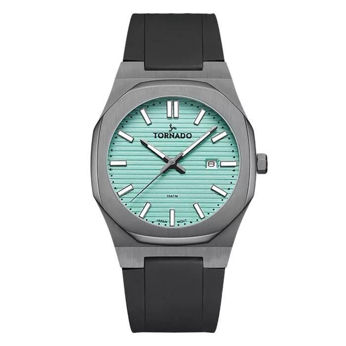 

Tornado 40mm watch for men, analog, silicone band, t22002-xsbl- black