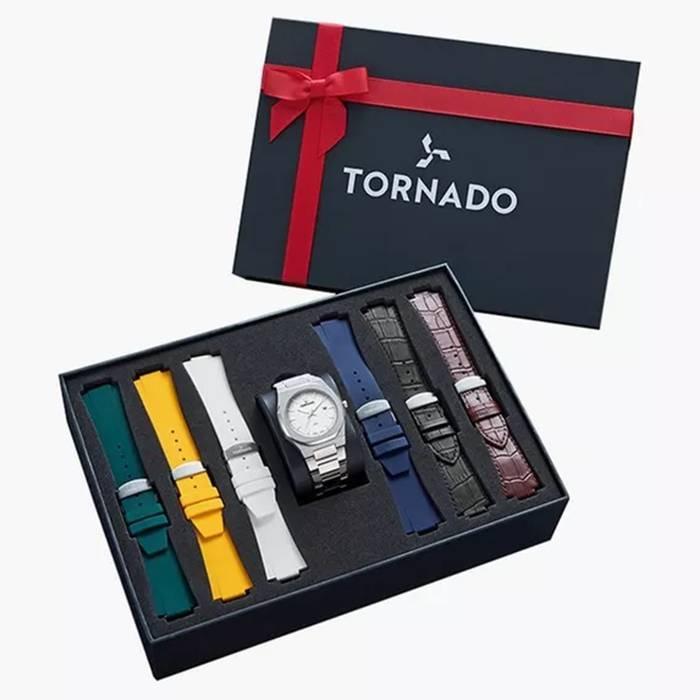 

Tornado men's stainless steel analog watch with additional straps, 40mm, t23006c-sbsw-s...