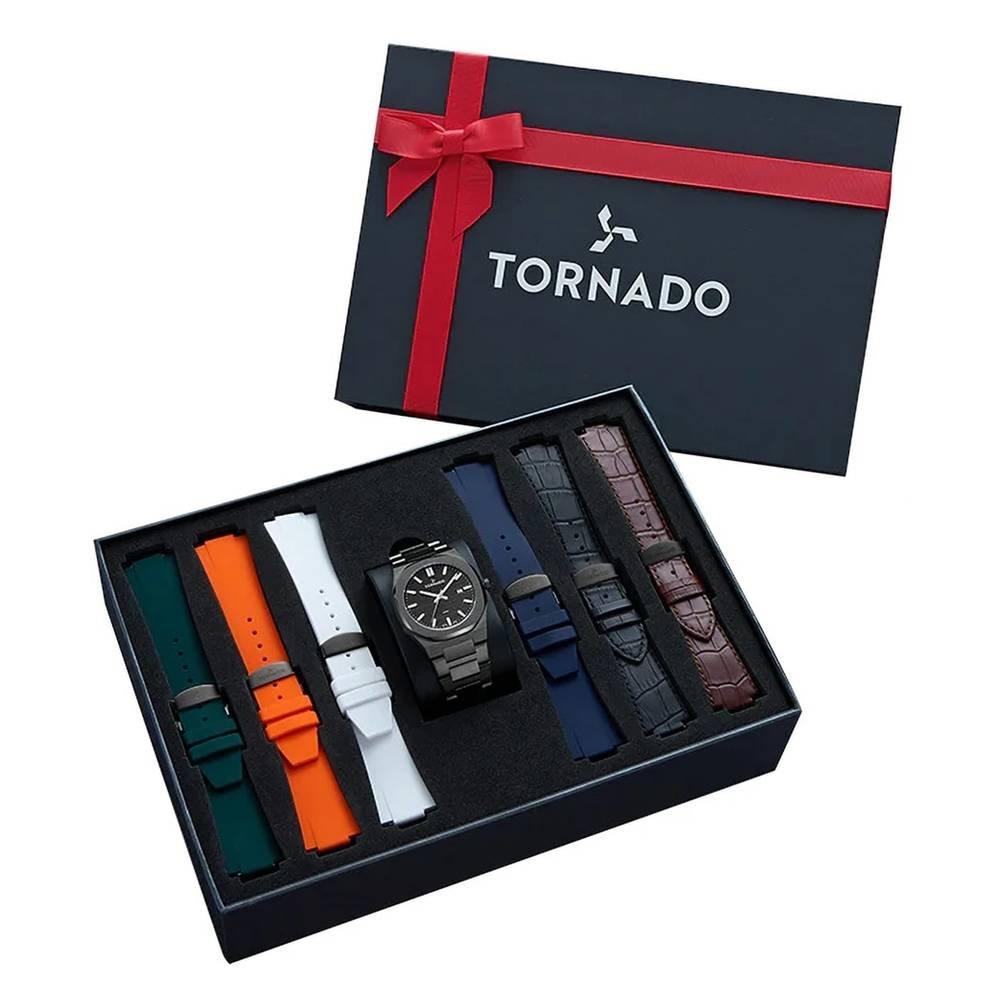 

Tornado men's stainless steel analog watch with additional straps, 40mm, t23006c-xbxb-s...