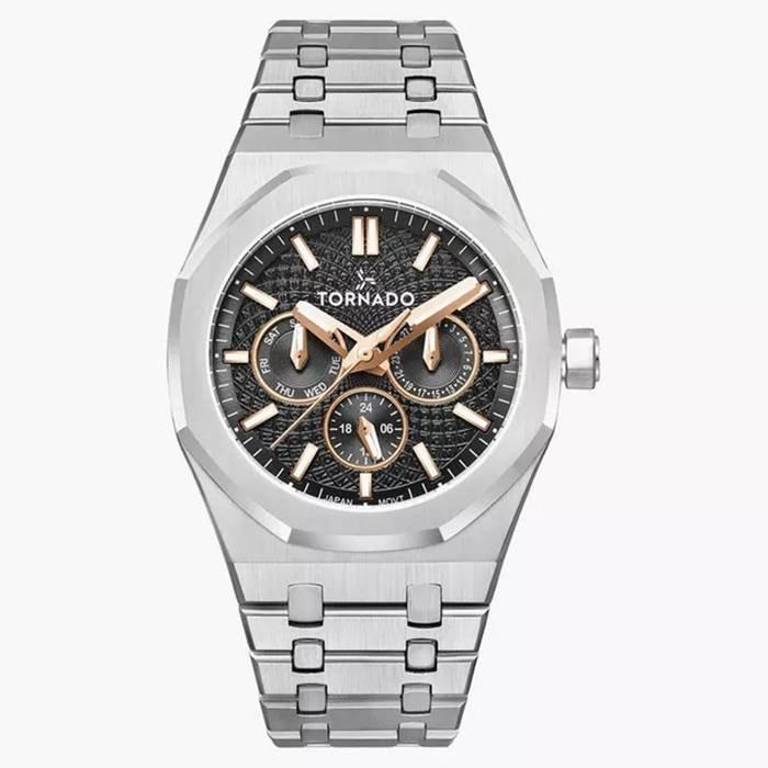 

Tornado watch for men, multi function, 41mm, metal strap, t23104-sbsbk - silver