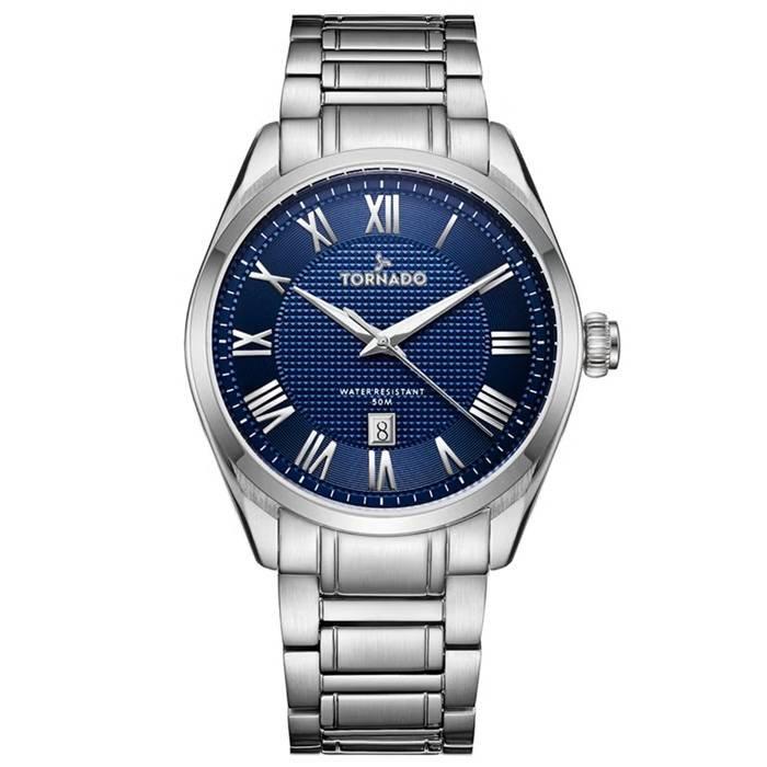 

Tornado watch for men, analog, 42mm, stainlesss steel strap, t8007-sbsn - silver