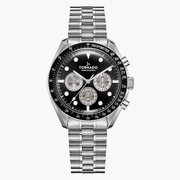 

Tornado watch for men, chronograph, 42mm, stainless steel strap, t22103-sbsb - silver