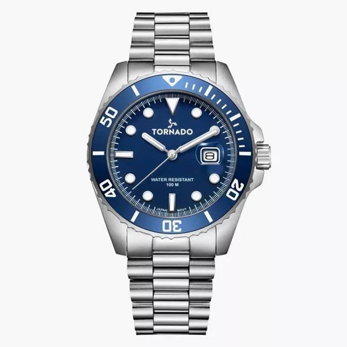 

Tornado watch for men, analog , 42mm, stainless steel strap, t22001-sbsn- silver