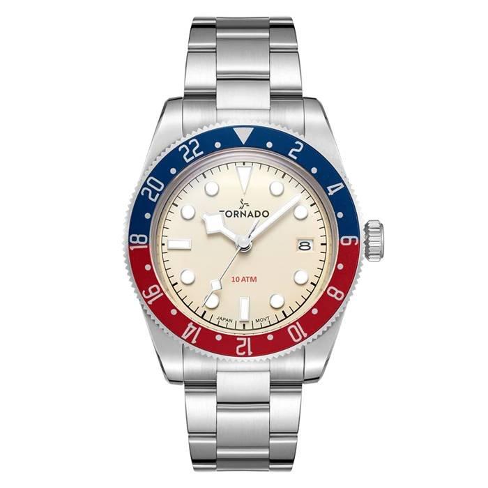 

Tornado watch for men, analog , 40mm, stainless steel strap, t24006-b - silver