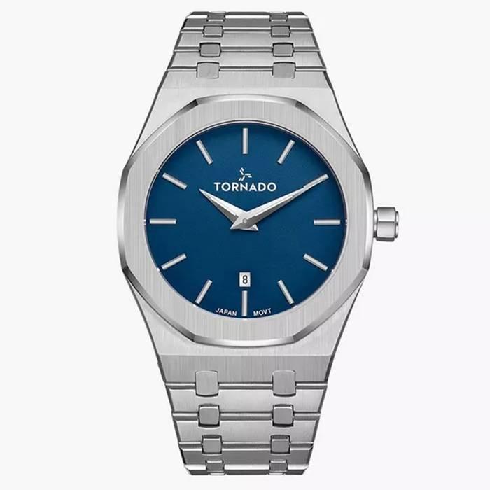 

Tornado watch for men, analog , 41mm, stainless steel strap, t9009-sbsn - silver