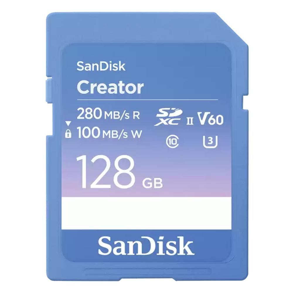 

Sandisk 128gb creator sd uhs-ii card, sdsdxep-128g-gncis - blue