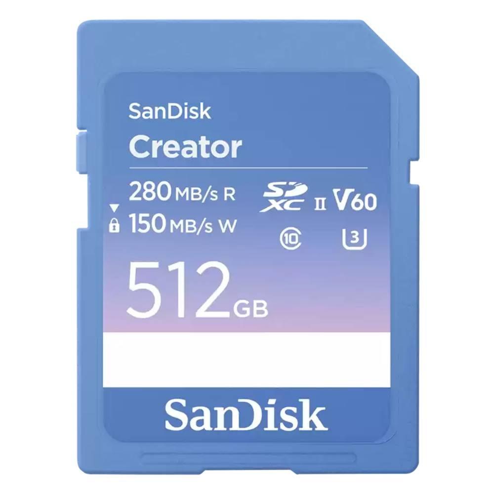 

Sandisk 512gb creator sd uhs-ii card, sdsdxep-512g-gncis - blue