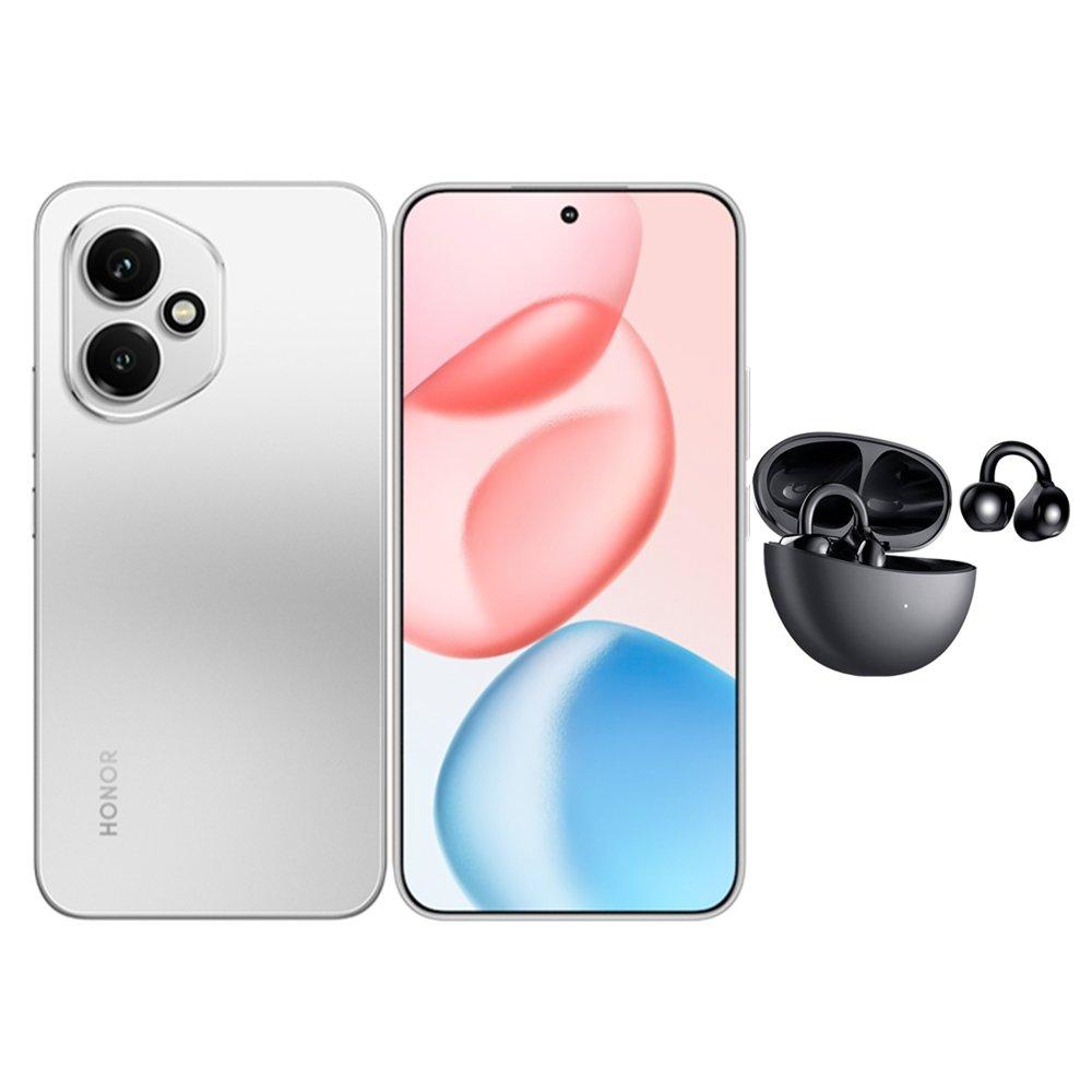 

Honor 400 5g phone, 6. 55”, 256gb, 12gb ram, 200mp - silver with choice earbuds clip