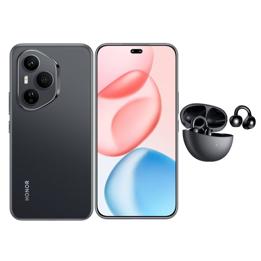 

Honor 400 pro 5g phone, 6. 7”, 512gb, 12gb ram, 200mp - black with choice earbuds clip