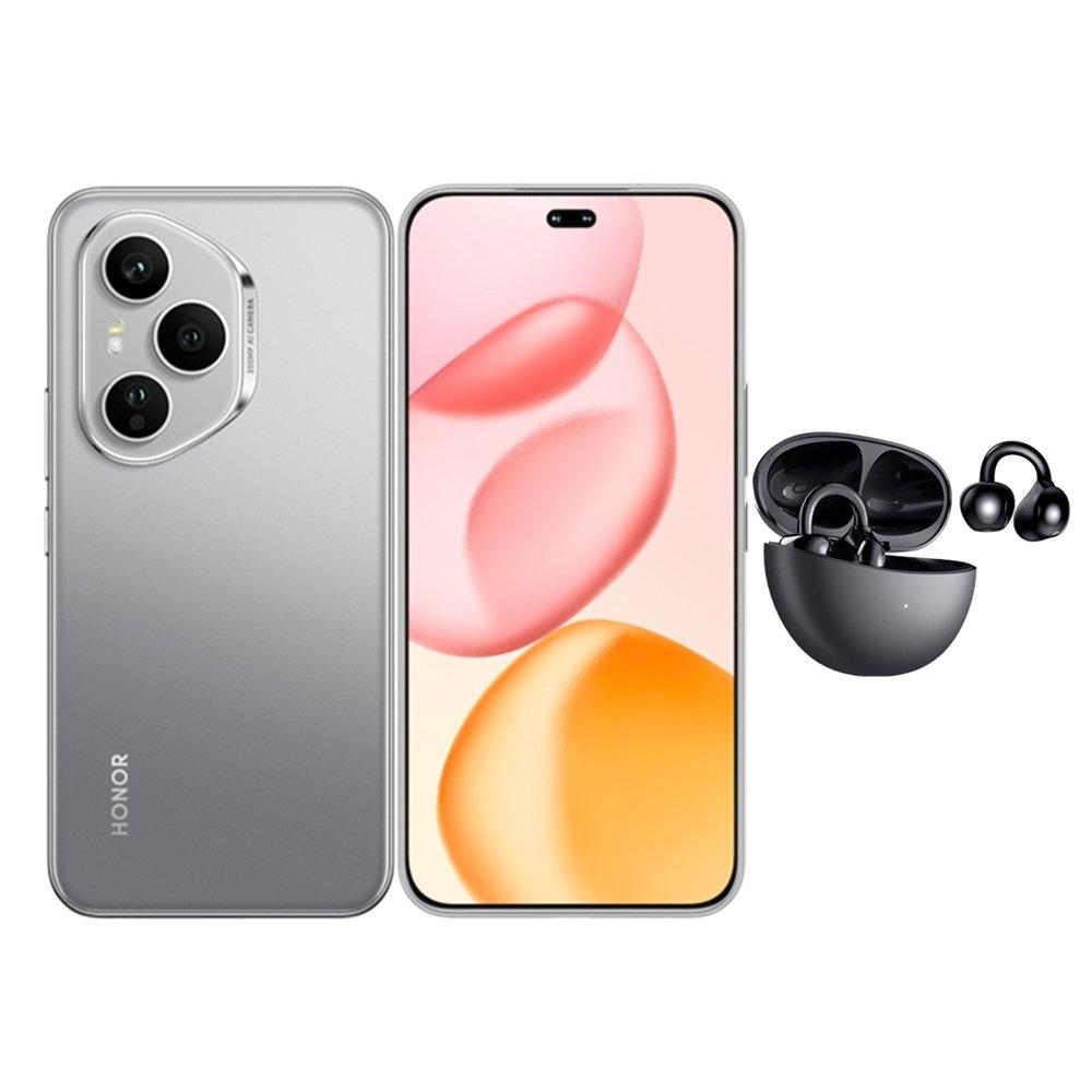 

Honor 400 pro 5g phone, 6. 7”, 512gb, 12gb ram, 200mp - grey with choice earbuds clip